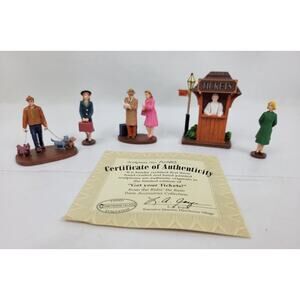 Hawthorne Village 5 Accessory Figures Ridin the Rails "Get Your Tickets" w/COA
